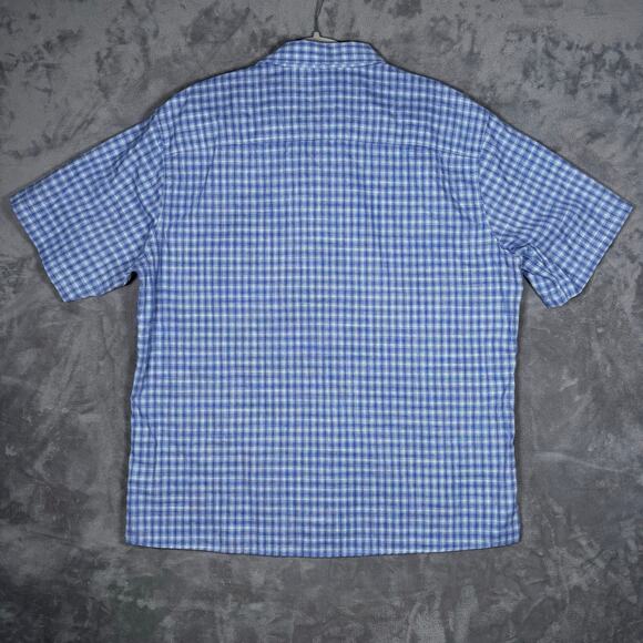 Fish Hippie Rumfront Blue Check Short Sleeve Button Down Shirt XL - Picture 2 of 7